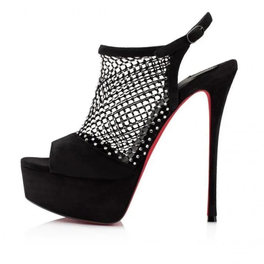 Authentic Christian Louboutin Plougesta Alta Strass 150 size 37